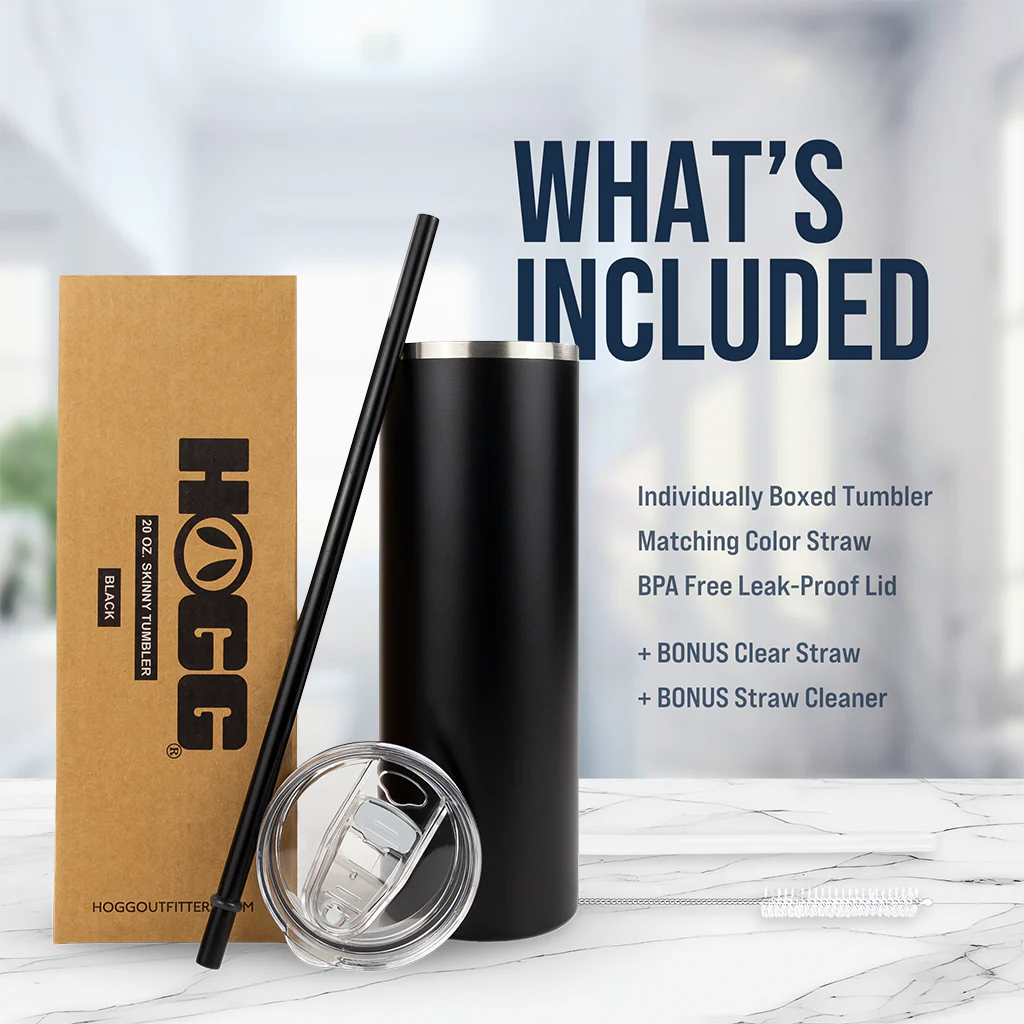 Hogg 20 oz Powder coated skinny tumbler