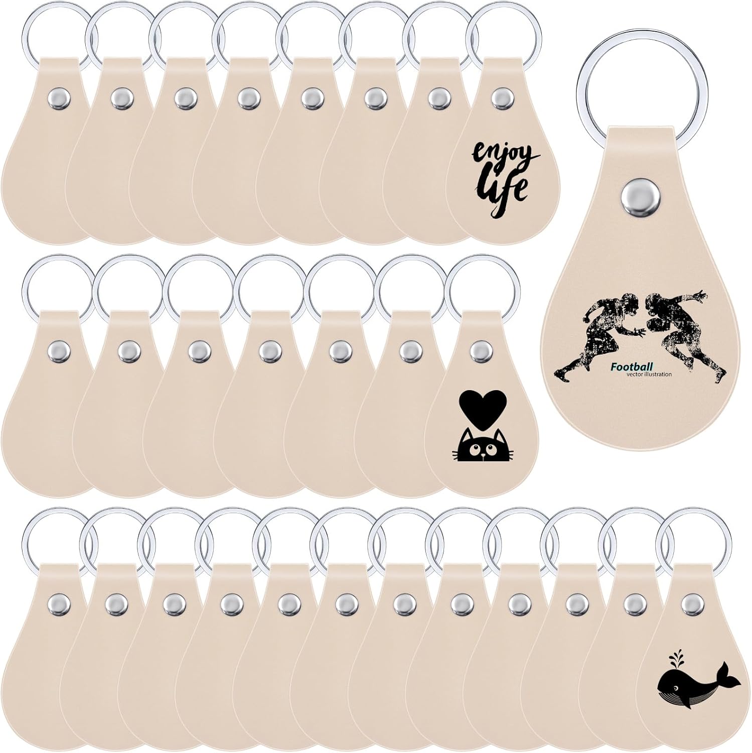 30 pc Leather Key Fob
