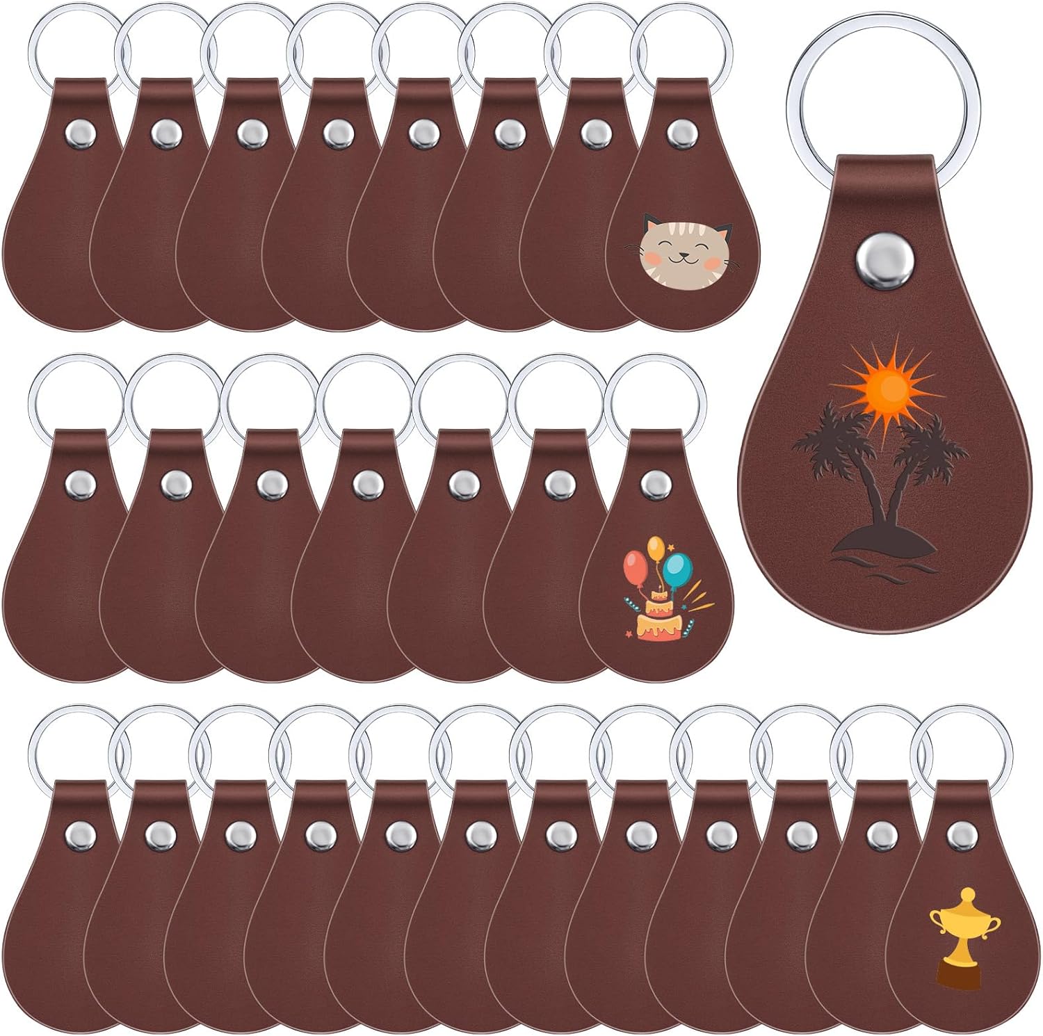 30 pc Leather Key Fob