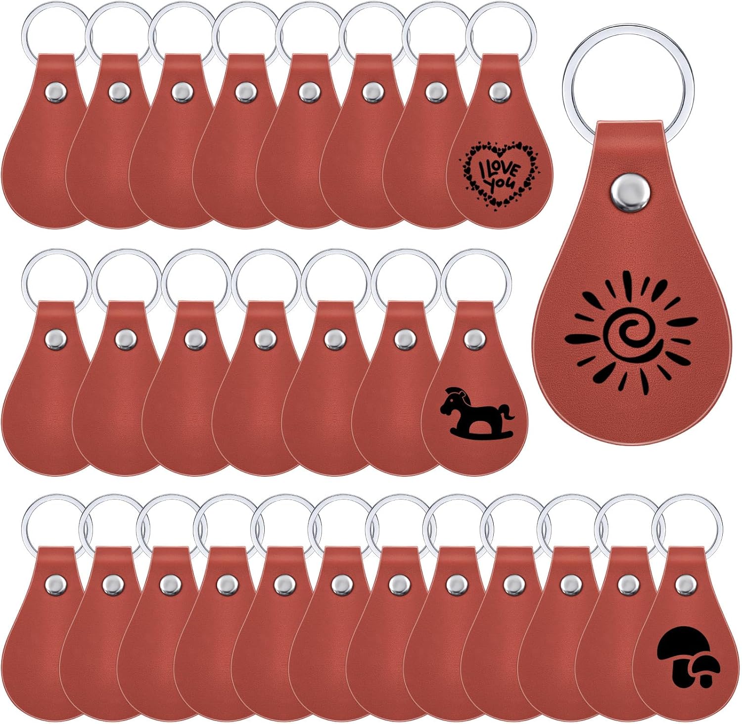30 pc Leather Key Fob