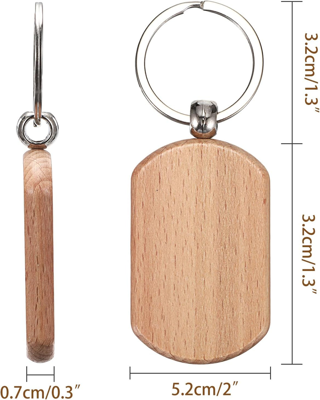 Unfinished wooden key chains