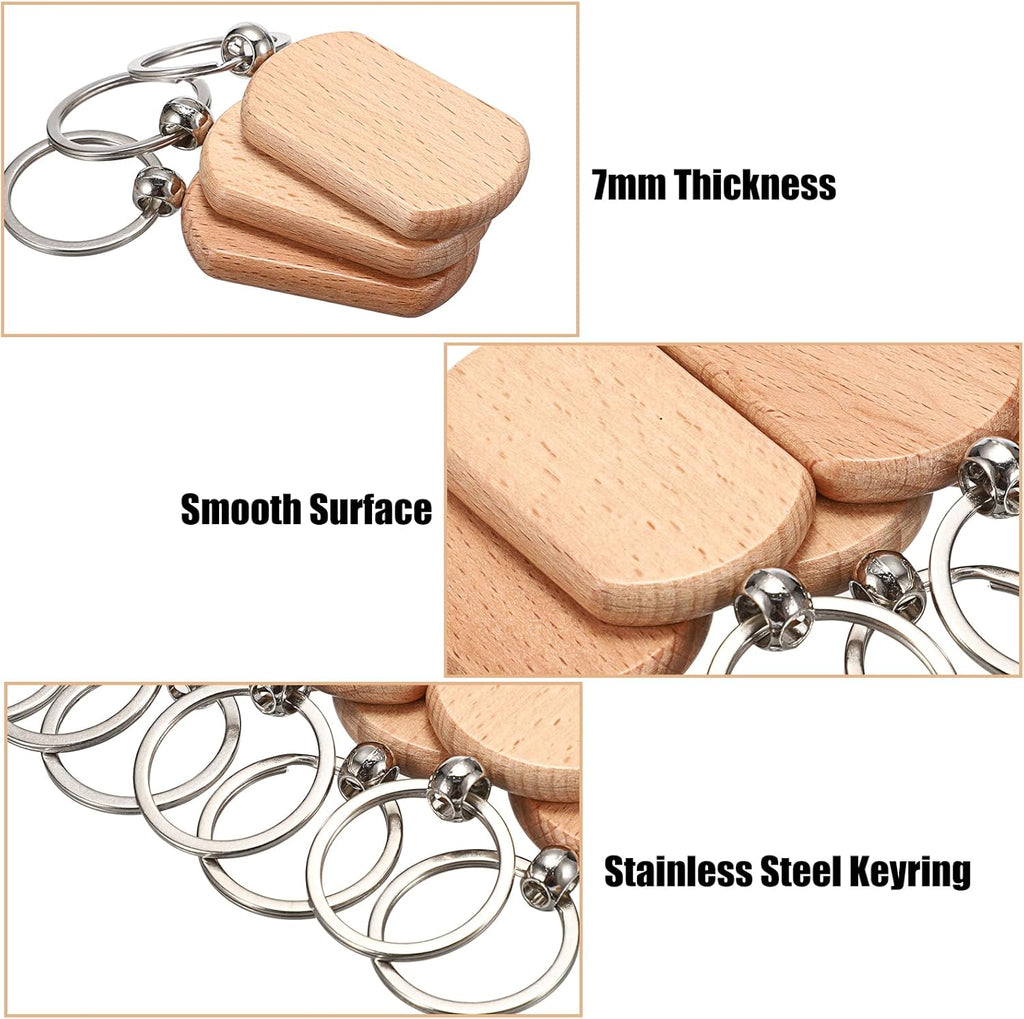 Unfinished wooden key chains