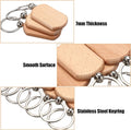 Unfinished wooden key chains
